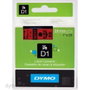 Dymo Cinta D1 Negro sobre rojo 24mm x 7m