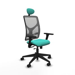 PIQUERAS Y CRESPO Silla de oficina Motilla con mecanismo Sincro/Traslack, Turquesa y Gris