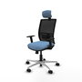 PIQUERAS Y CRESPO Silla de oficina Yunquera con mecanismo Sincro/Traslack Azul cielo/Negro