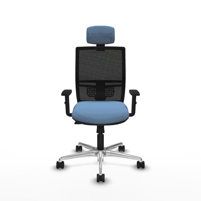 PIQUERAS Y CRESPO Silla de oficina Yunquera con mecanismo Sincro/Traslack Azul cielo/Negro PIQUERAS Y CRESPO Silla de oficina Yunquera con mecanismo Sincro/Traslack Azul cielo/Negro