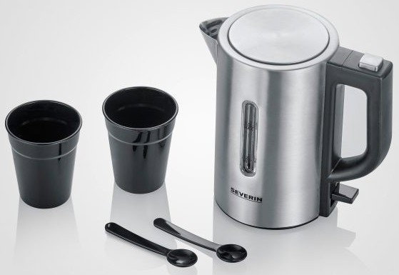 Severin WK3647 Kit Hervidor de Viaje - 0.5 L - Acero Inoxidable y Negro