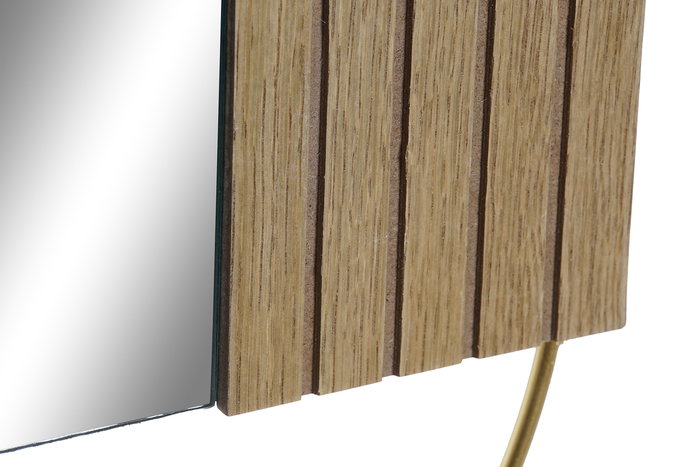 DKD Home Decor Espejo Scandi Natural Dorado 4 x 60.5 x 30 cm (2 Unidades) Metal Cristal Pino