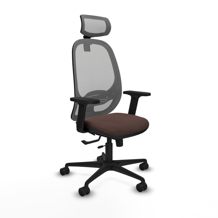 PIQUERAS Y CRESPO Silla de oficina Cilanco con mecanismo Sincro/Traslack, Marrón oscuro y Gris PIQUERAS Y CRESPO Silla de oficina Cilanco con mecanismo Sincro/Traslack, Marrón oscuro y Gris