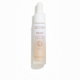 Gosh DEWY Foundation Drops SPF15 #004-Fair 12 g - Gotas de Base Líquida Ligera, Acabado Natural e Hidratante, Glass Skin