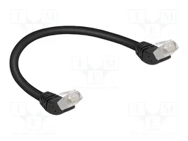 DeLOCK Cable de red RJ45 Cat.6A S/FTP 45° hacia arriba 0,25 m Negro