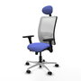 PIQUERAS Y CRESPO Silla de oficina Zulema con Mecanismo Sincro/Traslack Azul claro/Blanco
