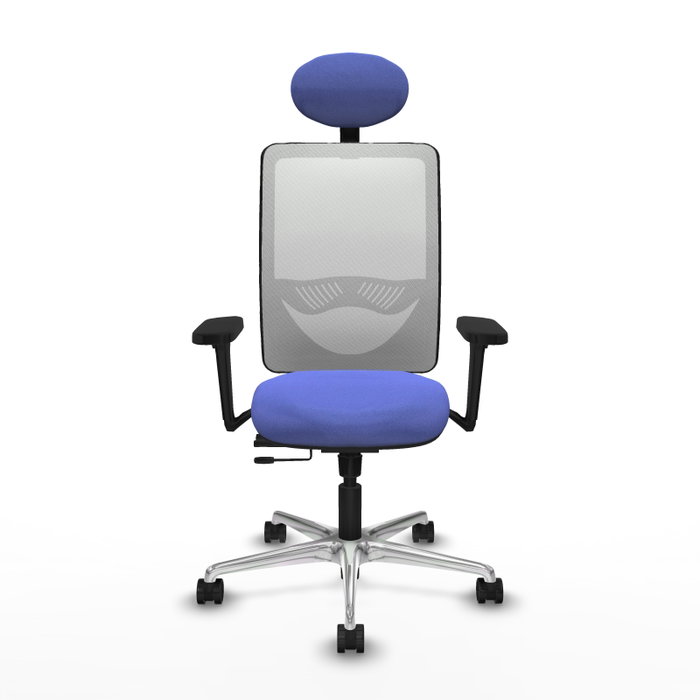 PIQUERAS Y CRESPO Silla de oficina Zulema con Mecanismo Sincro/Traslack Azul claro/Blanco
