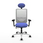 PIQUERAS Y CRESPO Silla de oficina Zulema con Mecanismo Sincro/Traslack Azul claro/Blanco