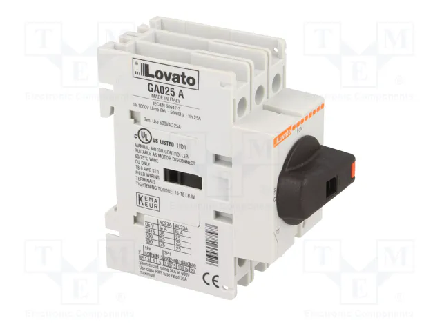LOVATO ELECTRIC Interruptor de aislamiento GA 3 polos 25A