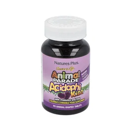 NATURES PLUS Acidophikidz 90Comp. Probióticos para Niños con Fructooligosacáridos para una Flora Intestinal Saludable y Buena Digestión