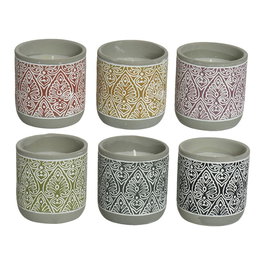 Decoris Vela con Citronela para Repeler Mosquitos en Vaso de Terracota 9x9 cm - Colores Surtidos