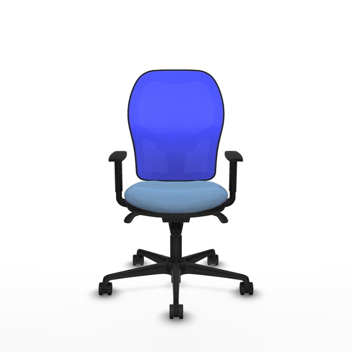 PIQUERAS Y CRESPO Silla de oficina Jorquera con mecanismo Sincro, tela azul cielo y malla azul PIQUERAS Y CRESPO Silla de oficina Jorquera con mecanismo Sincro, tela azul cielo y malla azul
