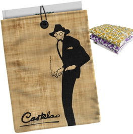 CAMPO DAS REDES Funda acolchada para libros silueta castelao 21x28cm blanco