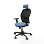 PIQUERAS Y CRESPO Silla de oficina Jorquera con mecanismo Sincro/Traslack, Azul cielo y Negro