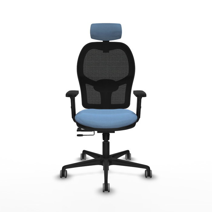 PIQUERAS Y CRESPO Silla de oficina Jorquera con mecanismo Sincro/Traslack, Azul cielo y Negro PIQUERAS Y CRESPO Silla de oficina Jorquera con mecanismo Sincro/Traslack, Azul cielo y Negro