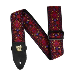 Ernieball Correa para Guitarra Bajo Jacquard Crimson Royal Bloom - Polipropileno, 2" Ancho, Largo Ajustable