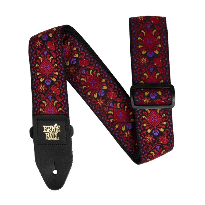 Ernieball Correa para Guitarra Bajo Jacquard Crimson Royal Bloom - Polipropileno, 2" Ancho, Largo Ajustable