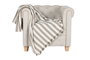 DKD Home Decor Plaid Beige Crudo Rayas Multiusos Hecho a Mano 260 x 230 cm