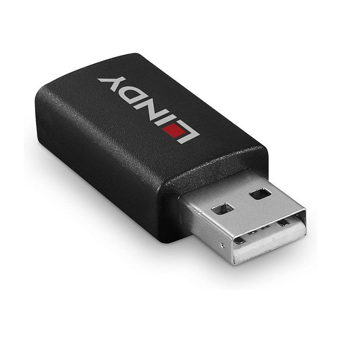 LINDY Cable USB 2.0 Tipo A Macho a Hembra Datos y Carga de Batería 1.2, Negro, 30.3 x 18.1 x 11 mm, Conectores Chapados en Níquel/Oro, 71263