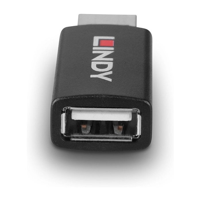 LINDY Cable USB 2.0 Tipo A Macho a Hembra Datos y Carga de Batería 1.2, Negro, 30.3 x 18.1 x 11 mm, Conectores Chapados en Níquel/Oro, 71263