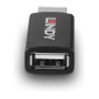 LINDY Cable USB 2.0 Tipo A Macho a Hembra Datos y Carga de Batería 1.2, Negro, 30.3 x 18.1 x 11 mm, Conectores Chapados en Níquel/Oro, 71263