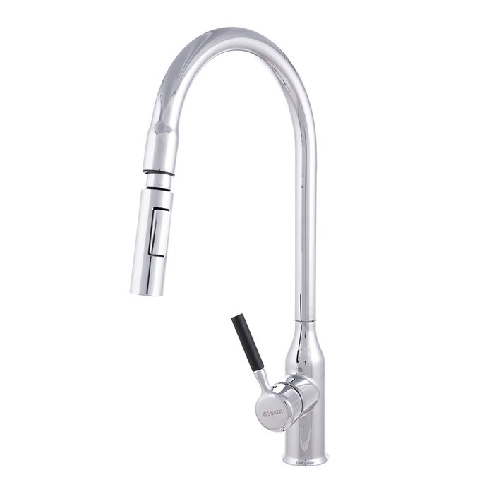 QLI Grifo de Cocina Monomando de Caño Alto Extraíble, Cromado
