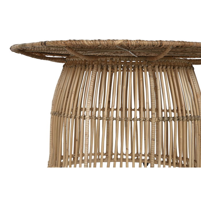 DKD Home Decor Mesa de Centro de Ratán y Acero Natural 75x75x40 DKD Home Decor Mesa de Centro de Ratán y Acero Natural 75x75x40