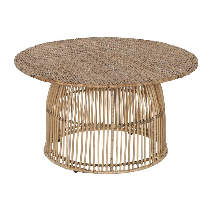 DKD Home Decor Mesa de Centro de Ratán y Acero Natural 75x75x40 DKD Home Decor Mesa de Centro de Ratán y Acero Natural 75x75x40