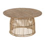 DKD Home Decor Mesa de Centro de Ratán y Acero Natural 75x75x40