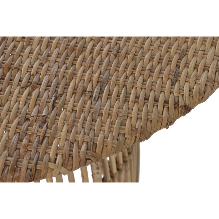 DKD Home Decor Mesa de Centro de Ratán y Acero Natural 75x75x40 DKD Home Decor Mesa de Centro de Ratán y Acero Natural 75x75x40