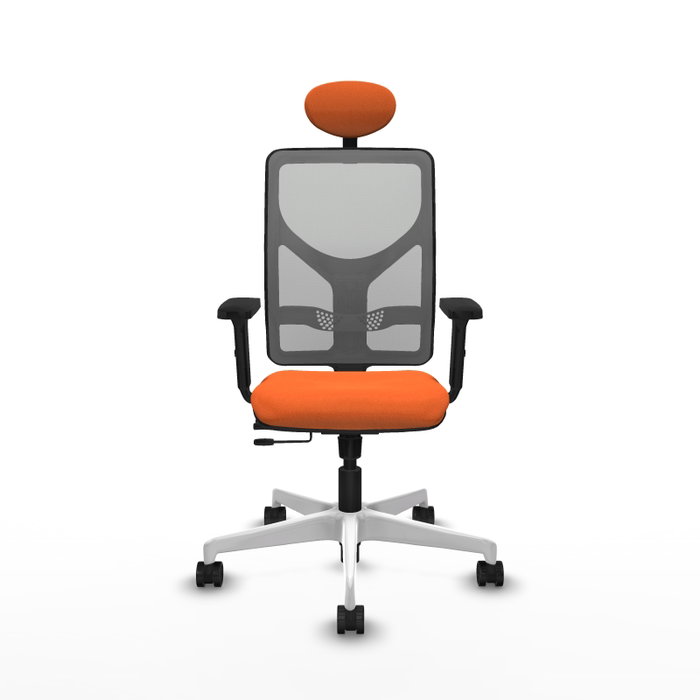 PIQUERAS Y CRESPO Silla de oficina Motilla con mecanismo Sincro/Traslack, Tela Naranja y Malla Gris
