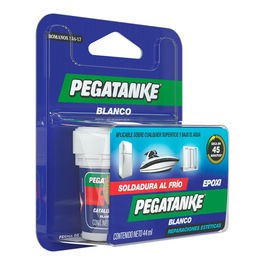 Pegatanke Pegamento Epóxico Bicomponente Blanco 44 ml Profesional - Resistente al Agua, para Metal, Madera, Plástico, Reparaciones Frío, hasta 200kg