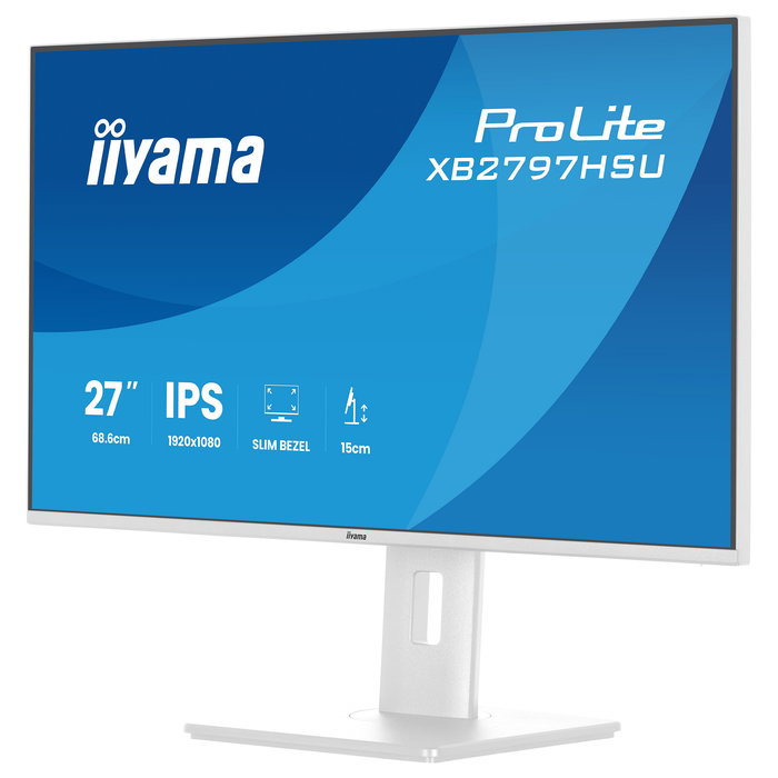 iiyama ProLite XB2797HSU-W1 Monitor 27" Full HD IPS 120Hz 1ms AMD FreeSync, Altavoces, USB-C, Blanco