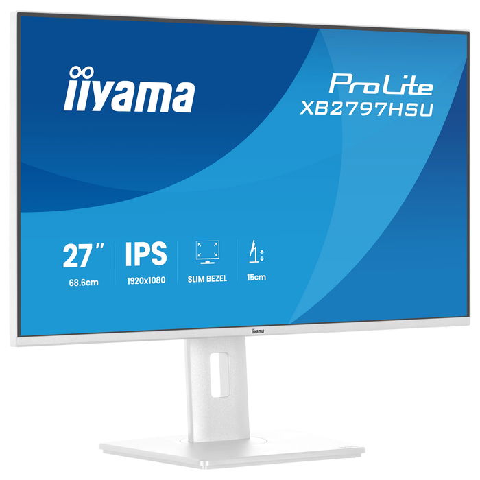iiyama ProLite XB2797HSU-W1 Monitor 27" Full HD IPS 120Hz 1ms AMD FreeSync, Altavoces, USB-C, Blanco