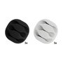 DeLOCK Juego de 6 soportes para cables autoadhesivos con 3 pasamuros, Negro/Blanco