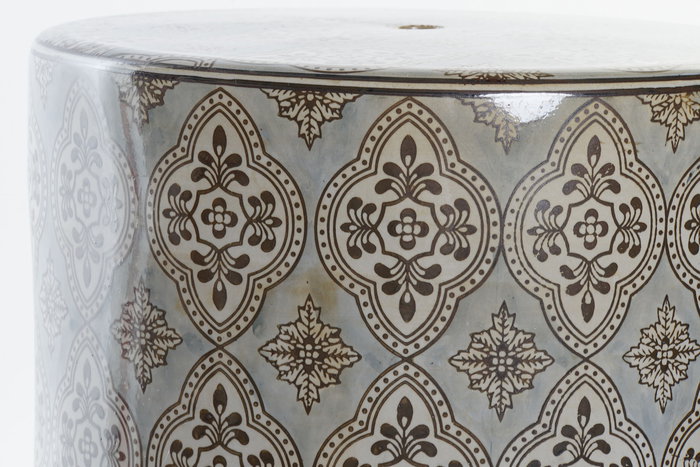 DKD Home Decor Mesita Auxiliar Arabe Beige Azul 32.5 x 42 x 32.5 cm