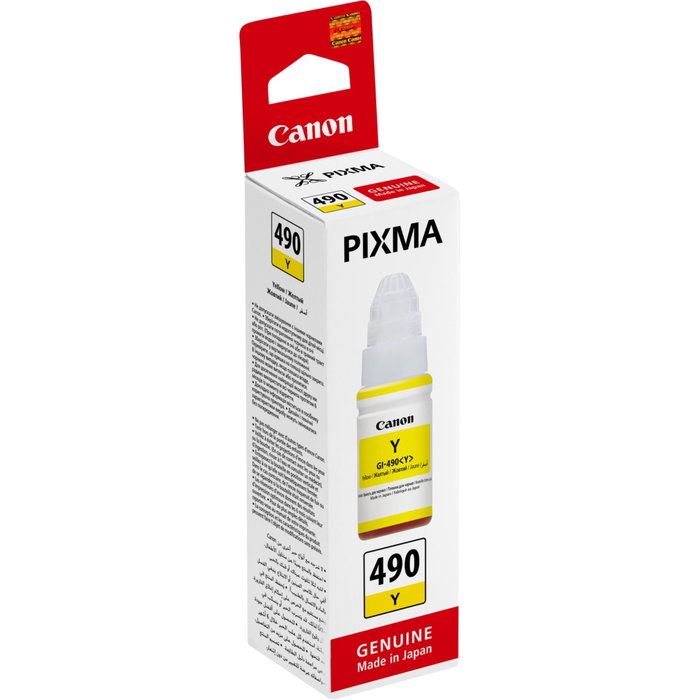 Canon GI-490Y Amarillo, Botella de Tinta de Recarga 70 ml Canon GI-490Y Amarillo, Botella de Tinta de Recarga 70 ml