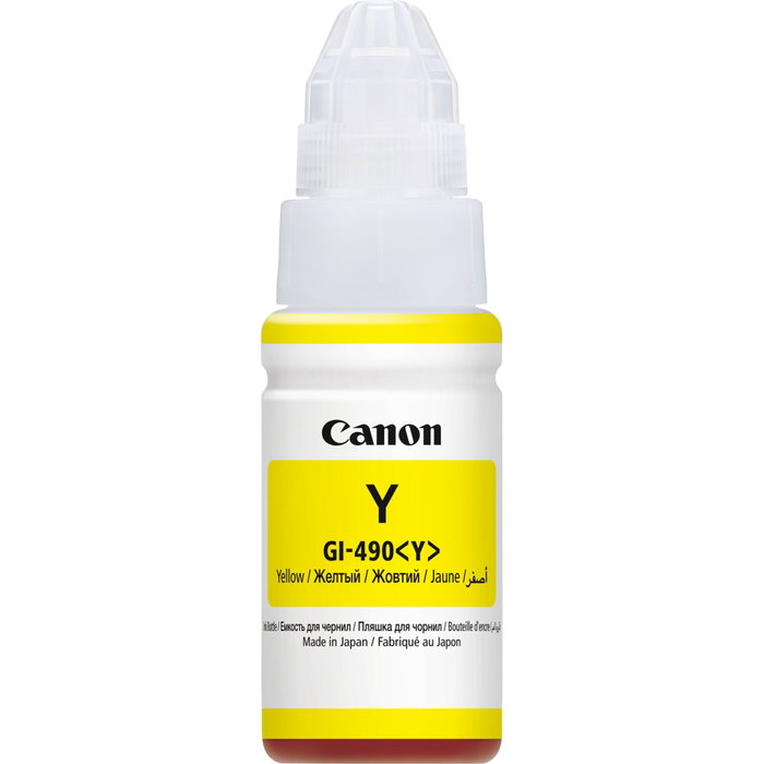 Canon GI-490Y Amarillo, Botella de Tinta de Recarga 70 ml Canon GI-490Y Amarillo, Botella de Tinta de Recarga 70 ml