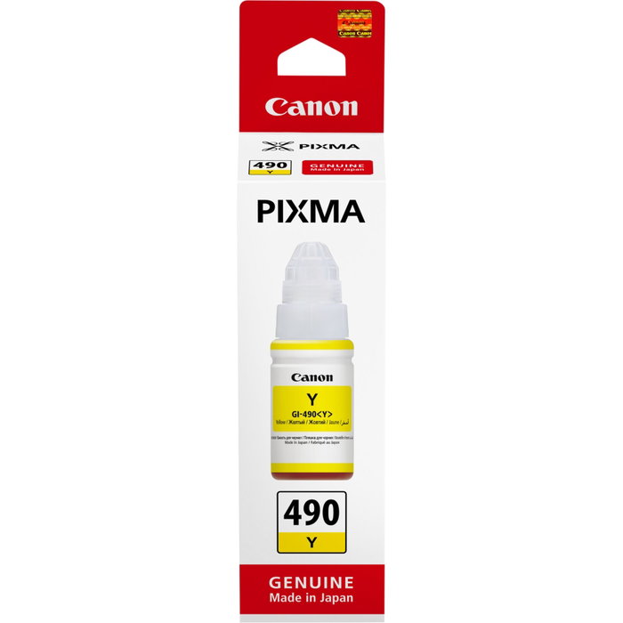 Canon GI-490Y Amarillo, Botella de Tinta de Recarga 70 ml Canon GI-490Y Amarillo, Botella de Tinta de Recarga 70 ml