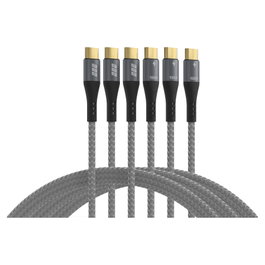 EFB Elektronik Set de Cables USB-C a USB-C 100W PD 3.0 5A (0,5m + 1m + 2m) Gris