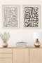 Wallity Cuadro Decorativo Enmarcado Huhu184 MDF y Madera Maciza 50x70 cm (2 Piezas)