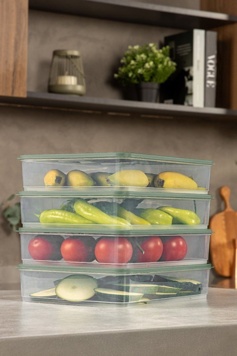 Hermia YYBLLA3,54LU Set 4 Cajas de Almacenaje de Plástico Verde 3500ml Duraderas y Versátiles para Hogar y Oficina Hermia YYBLLA3,54LU Set 4 Cajas de Almacenaje de Plástico Verde 3500ml Duraderas y Versátiles para Hogar y Oficina