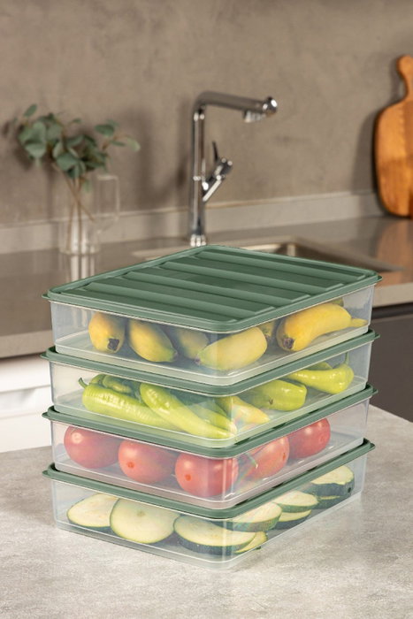 Hermia YYBLLA3,54LU Set 4 Cajas de Almacenaje de Plástico Verde 3500ml Duraderas y Versátiles para Hogar y Oficina Hermia YYBLLA3,54LU Set 4 Cajas de Almacenaje de Plástico Verde 3500ml Duraderas y Versátiles para Hogar y Oficina