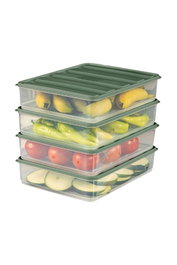 Hermia YYBLLA3,54LU Set 4 Cajas de Almacenaje de Plástico Verde 3500ml Duraderas y Versátiles para Hogar y Oficina