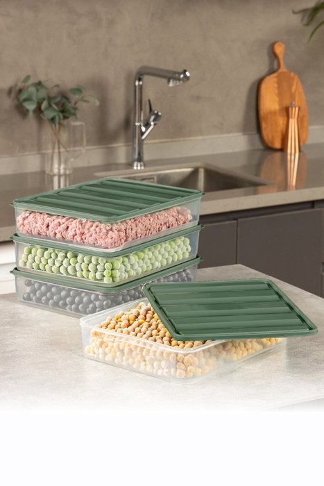 Hermia YYBLLA3,54LU Set 4 Cajas de Almacenaje de Plástico Verde 3500ml Duraderas y Versátiles para Hogar y Oficina Hermia YYBLLA3,54LU Set 4 Cajas de Almacenaje de Plástico Verde 3500ml Duraderas y Versátiles para Hogar y Oficina