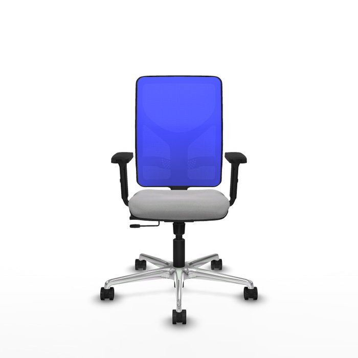 PIQUERAS Y CRESPO Silla de oficina Motilla con mecanismo Sincro/Traslack, Gris claro y Azul