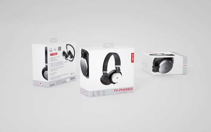Fonestar TV-PHONES - Auriculares Diadema Con Cable Estéreo para TV y Música, Plegables, 5 m, Negro/Plata