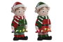 DKD Home Decor Figura Navidad Tradicional Elfo Multicolor Magnesia LED 13 x 32 x 15 cm (2 Unidades)