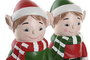 DKD Home Decor Figura Navidad Tradicional Elfo Multicolor Magnesia LED 13 x 32 x 15 cm (2 Unidades)