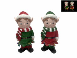 DKD Home Decor Figura LED Magnesia Elfo Surtido de 2 Unidades
